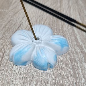 Подставка для благовоний, цвет мрамор/голубой