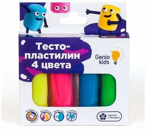 Набор для детской лепки «Тесто-пластилин 4  цвета», в/к 11*2*12,5 см