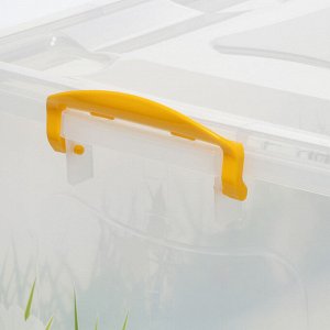 Контейнер для хранения с крышкой «Hide box. Трава», 50 л, 60x38x31 см, на колёсиках, МИКС