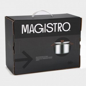 Набор кастрюль Magistro, 3 шт.: d=16/20/24 см, толщина 0.6 мм, штабелируемые, индукция, 304 AISI марка стали