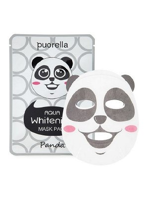 Puorella Маска-салфетка для лица AQUA Whitening Mask Pack Panda (Панда)