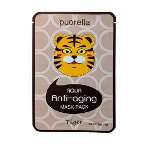 Puorella Маска-салфетка для лица AQUA Anti-aging Mask Pack Tiger (Тигр)