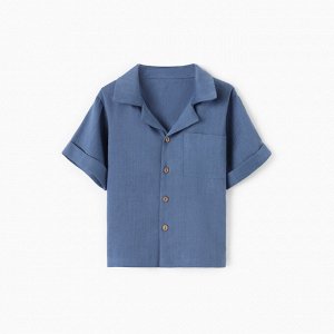 Рубашка для мальчика Крошка Я Linen, -92, синий