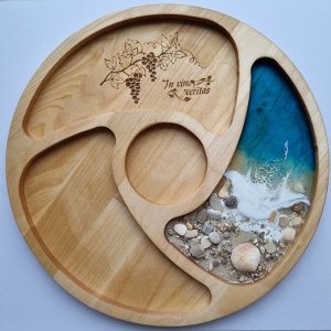 Деревянная менажница с морем wood-2031, шт