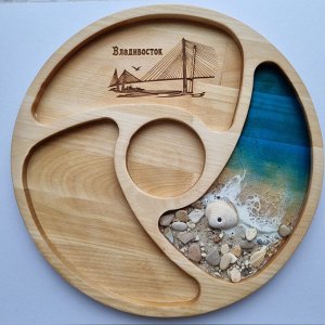 Деревянная менажница с морем wood-2032, шт