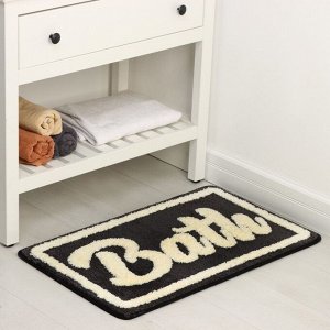 Коврик для ванной и туалета SAVANNA Bath, 50x80 см, чёрный
