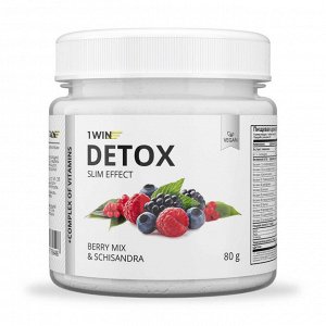 1WIN Детокс + Лимонник, Ягодный микс, 80 г, 32 пор. Detox Slim Effect, бад