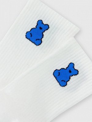 Носки Носок высокий с плотным бортом и рисунком в виде медвежонка. 70% хлопок; 27% ПА; 3% эластан