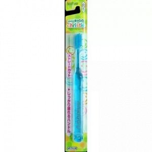 "EBISU" Зубная щетка (для детей от 3-х лет. С прямым срезом ворса и пластмассовой ручкой. Средней жёсткости), 1/360
