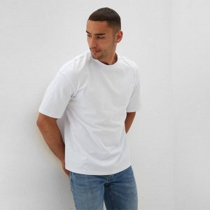 Футболка мужская из органического хлопка MINAKU OVERSIZE FIT: белая