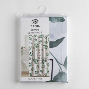 Штора для ванной «Этель» Eucalyptus, 145x180 см, полиэстер