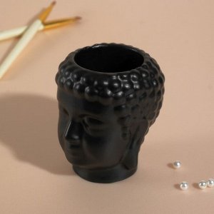 Подставка для благовоний, конусов «Будда», 7*6 см, чёрный матовый