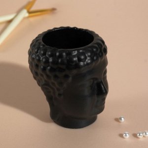 Подставка для благовоний, конусов «Будда», 7*6 см, чёрный матовый