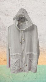 Туника пляжная женская капюшон 3XL цвет белый