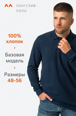 Мужской базовый лонгслив-поло Happyfox