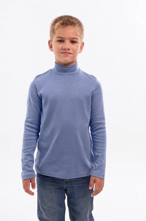 Водолазка однотонная из интерлока для мальчика в стиле Business Boy, цвет васильковый
