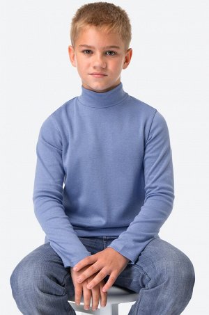 Водолазка однотонная из интерлока для мальчика в стиле Business Boy, цвет васильковый