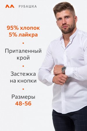 Мужская приталенная рубашка на кнопках с воротником-стойкой с длинным рукавом Happyfox
