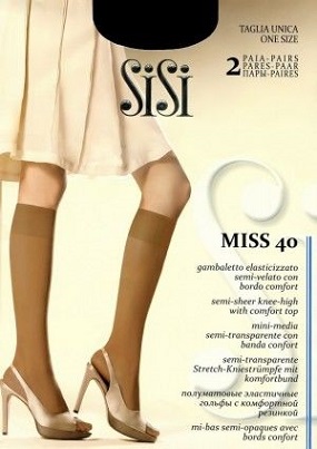 Гольфы гольфы Miss 40 (Sisi) (2 пары) /7/ тонкие эластичные гольфы с комфортной резинкой и невидимым мыском