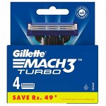 Сменные кассеты для бритья Gillette Mach3 Turbo 3D, 4 шт