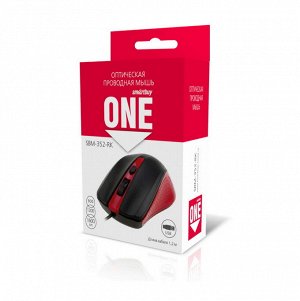 Мышь проводная компьютерная Smartbuy ONE 352 красно-черная (SBM-352-RK)