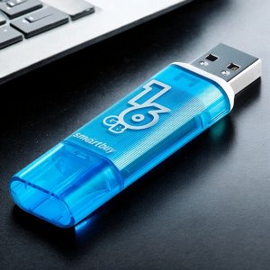 Флешка память USB 16GB Glossy series Blue (SB16GBGS-B)