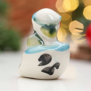 Фигурка фарфор гжель «Змея в яйце», цветная, 4.5x3 см