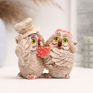 Фигурка гипс «Совы молодожены», 12x10x6 см