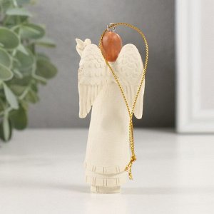 Фигурка-подвеска полистоун «Ангел с птенчиком в руке», 4.5x4x10.5 см