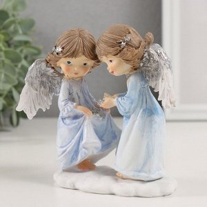 Фигурка полистоун «Ангелочки в голубых платьях», 12.5x7x12 см
