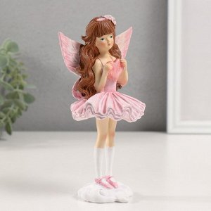 Фигурка полистоун «Девочка-ангел в розовом с сердечком», 8.5x6.5x16.5 см