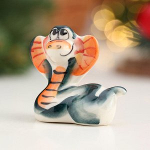 Фигурка фарфор гжель «Змея Маруся», цветная, 4.5 см