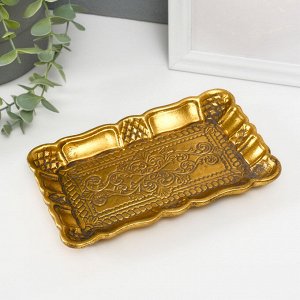 Подставка для мелочей полистоун «Барокко», золото, 18x11x2 см