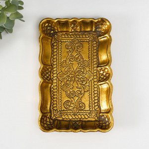 Подставка для мелочей полистоун «Барокко», золото, 18x11x2 см