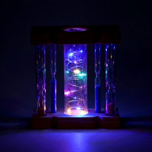 Песочные часы "Сияние", сувенирные, с подсветкой, 13.5 х 11 см