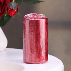 Свеча - цилиндр "Винтаж", 5х10 см, красная
