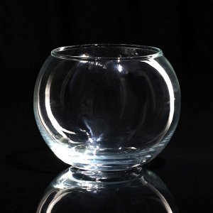 Ваза-подсвечник "Классика" с белой свечой, 12x10 см, 9 ч, шар, стекло