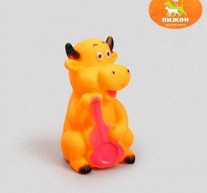 Игрушка пищащая "Корова" для собак, 10 см, микс цветов