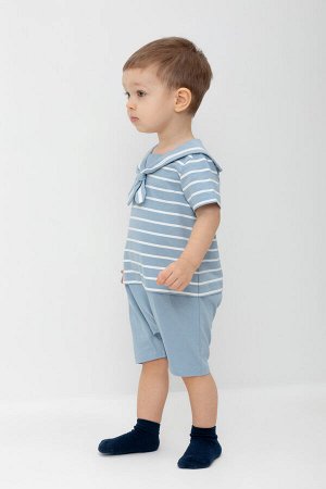 Полукомбинезон(Весна-Лето)+boys (пыльно-синий, полоска к470)