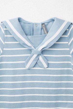 Полукомбинезон(Весна-Лето)+boys (пыльно-синий, полоска к470)