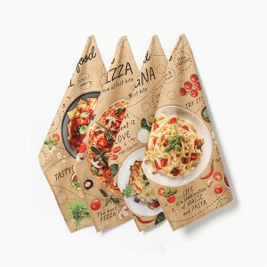СИМА-ЛЕНД Набор полотенец &quot;Этель&quot; Italian food 4 шт, 100% хлопок
