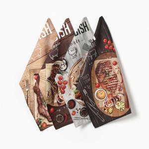 Набор полотенец ""Этель"" Meat dish 4 шт, 100% хлопок