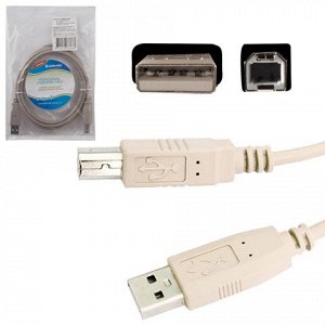Кабель USB 2.0 AM-BM 1,8м DEFENDER, для подключения принтеров,МФУ и периферии, 83763