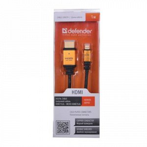 Кабель HDMI-miniHDMI 1м DEFENDER, M-M, для передачи цифрового аудио-видео, 87462