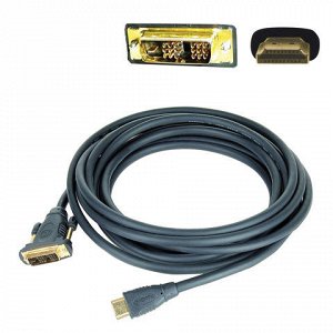 Кабель HDMI-DVI-D 1,8м GEMBIRD, экранированный, для передачи цифрового видео, CC-HDMI-DVI-6
