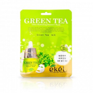 Ekel Green Tea Ultra Hydrating Essence Mask Увлажняющая тонизирующая тканевая маска с экстрактом зелёного чая