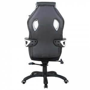 Кресло компьютерное BRABIX Techno Pro GM-003, экокожа, черное/серое, вставки серые, 531814