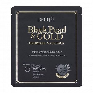 Гидрогелевая маска для лица с черным жемчугом Petitfee Black Pearl & Gold Hydrogel Mask Pack