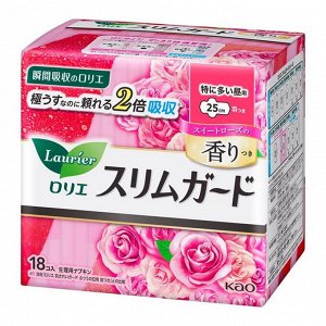 Laurier Ultra Slim Guard Rose Bliss 25 см - Ароматизированные женские прокладки 18 шт