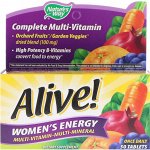 Nature&#039;s Way, Alive!, комплекс мультивитаминов и мультиминералов для пополнения запаса энергии женщин, 50 таблеток